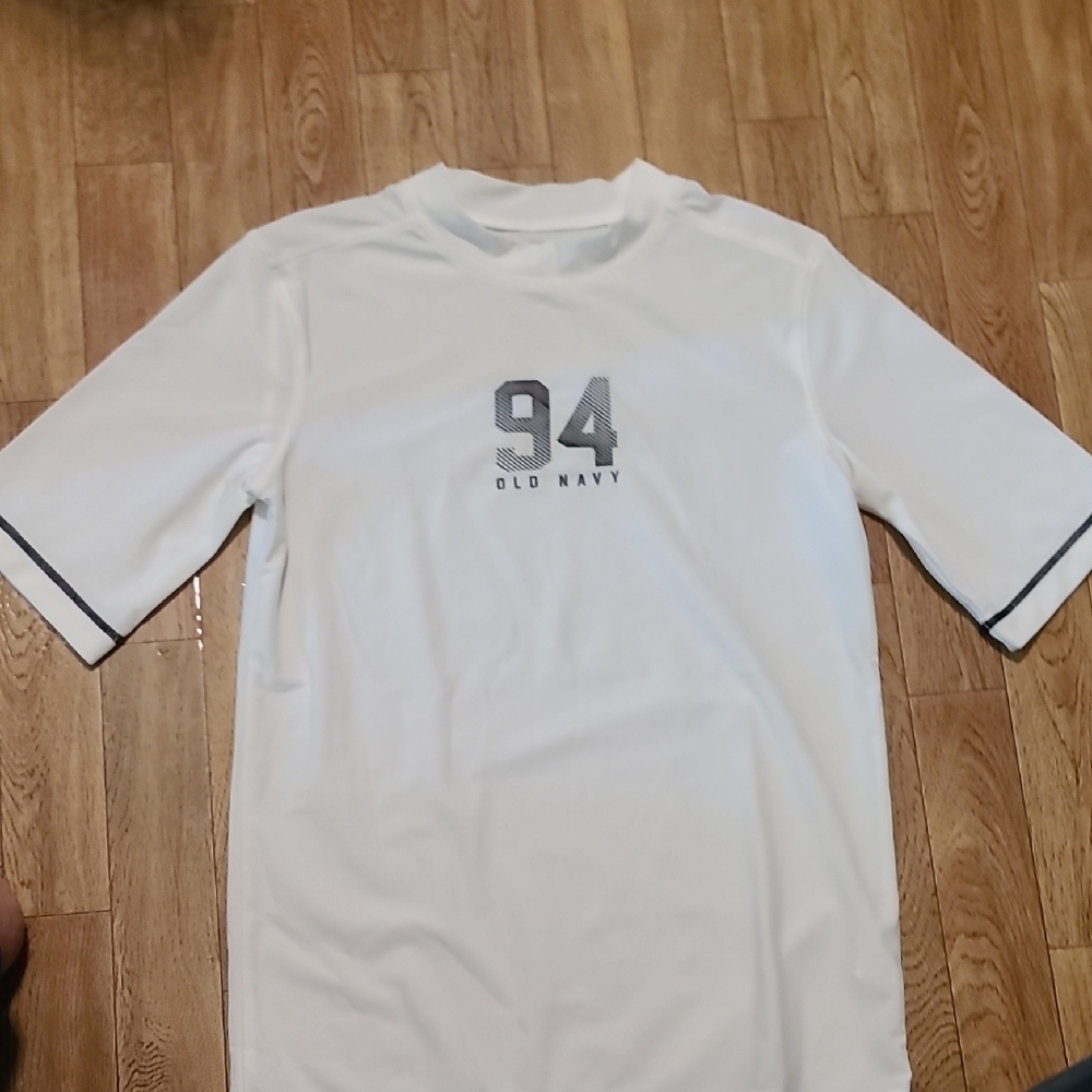 Old Navy White Tee with Black Accents (AB1)